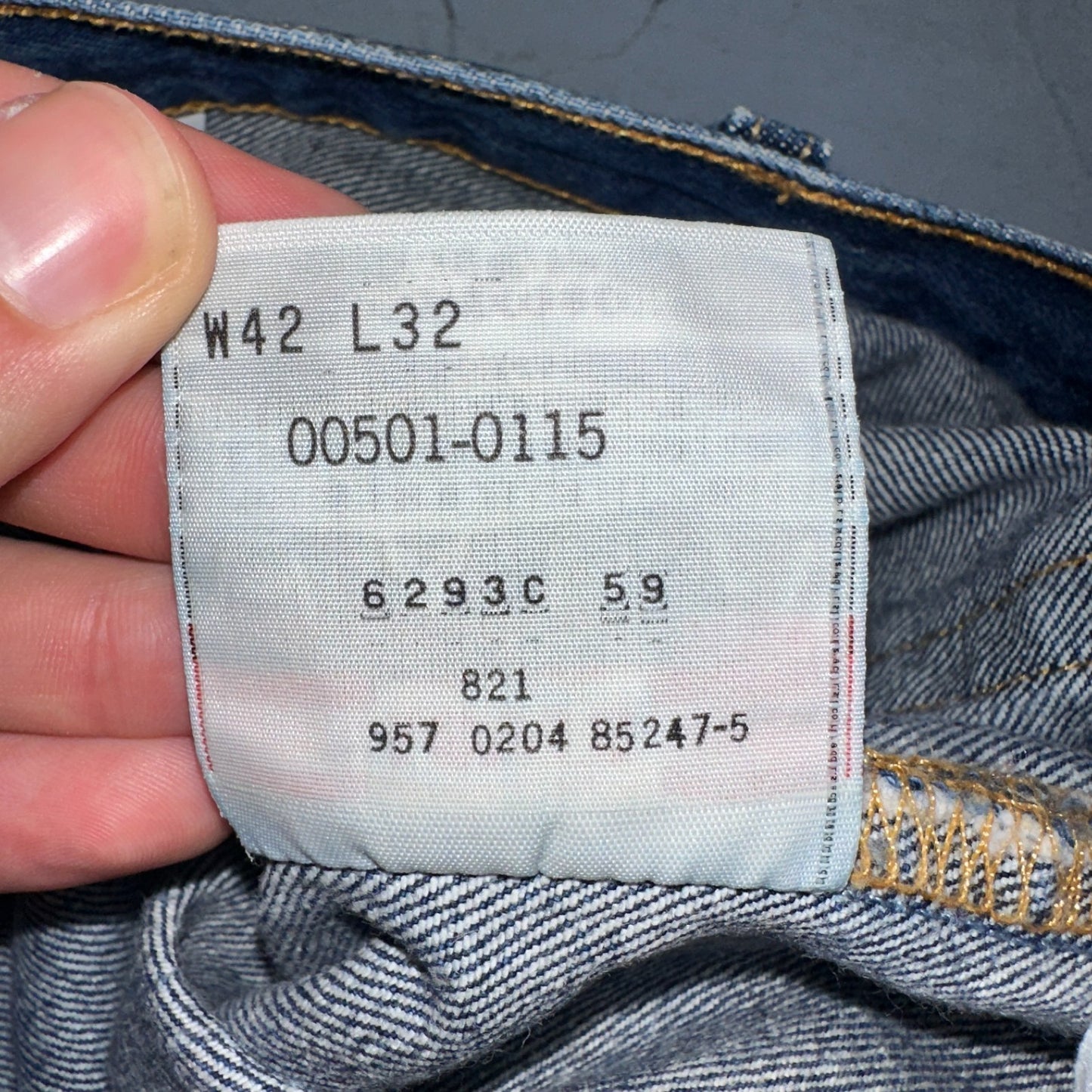 Levis 501 Vintage 90s Y2K XX Straight Leg Jeans Blue Med Wash 42x32 Act 40x29