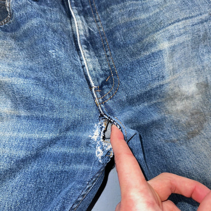 Levis 517 Vintage 90s Canada Orange Tab Bootcut Flare Blue Worn Jeans Act 33x30