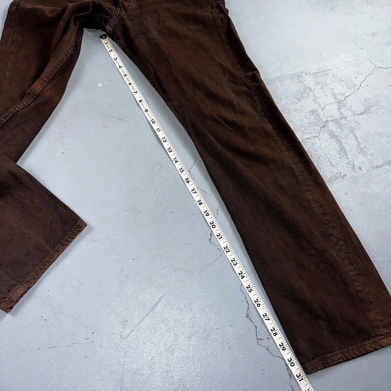 Levis 501 Vintage 90s USA XX Straight Leg Jeans Brown Dark Wash 29x32 Act 29x31