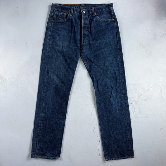 Levis 501 Vintage 90s USA XX Straight Leg Jeans Blue Dark Wash 36x36 Act 34x32