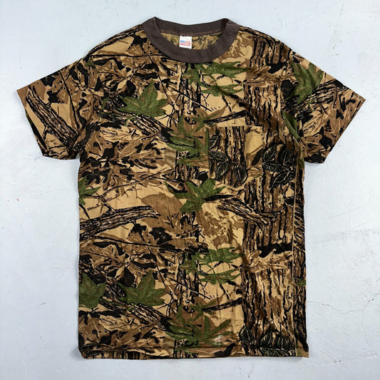 Camo 80s Single Stitch VTG T Shirt Short Sleeve Woodland Hunting USA REALTREE