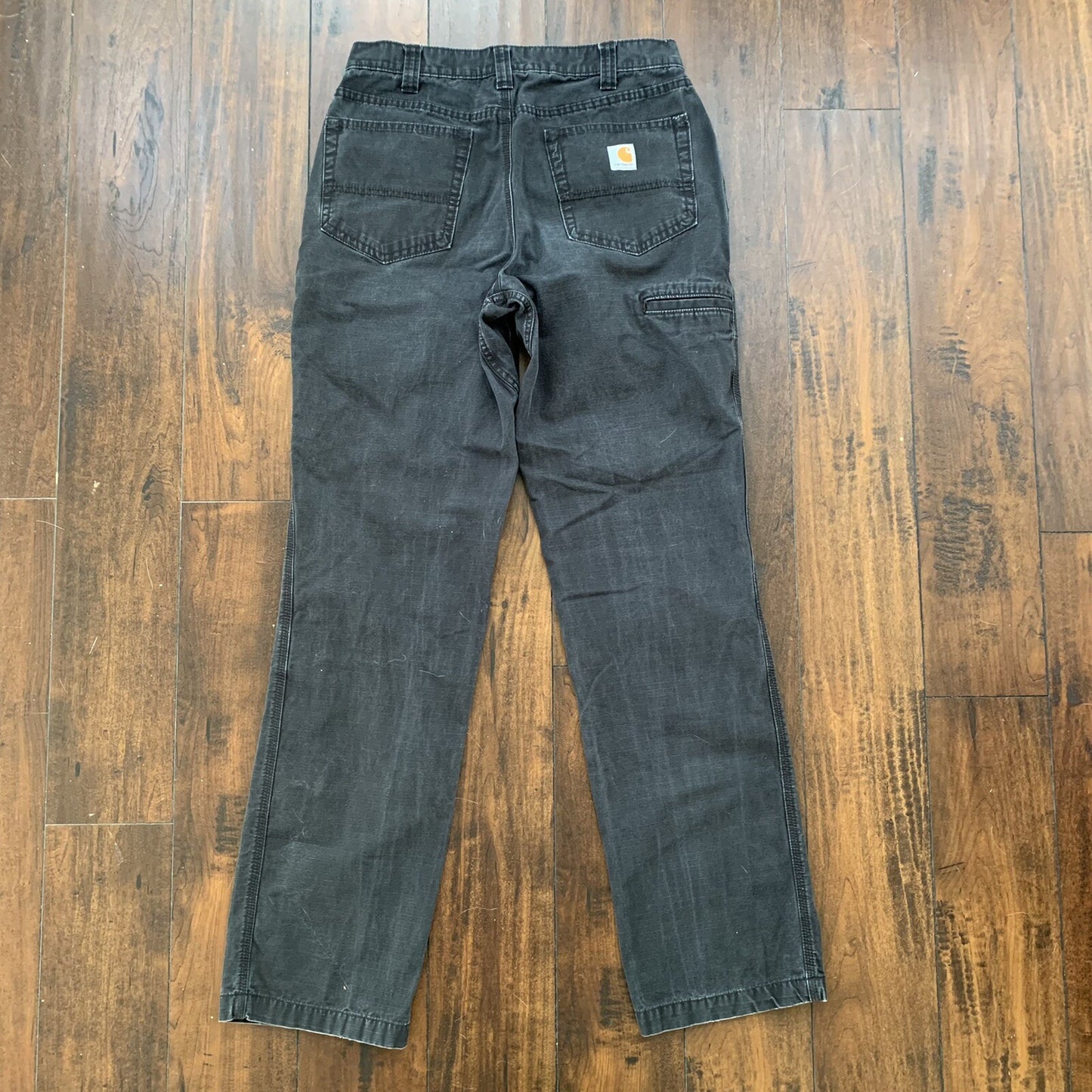 Carhartt Rugged Relaxed Fit No Double Knee Carpenter Work Jeans Black 30x34 VTG