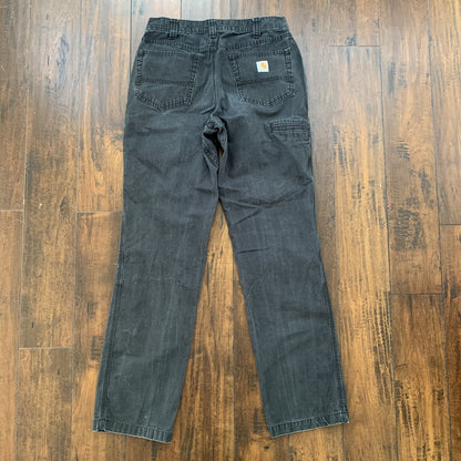 Carhartt Rugged Relaxed Fit No Double Knee Carpenter Work Jeans Black 30x34 VTG