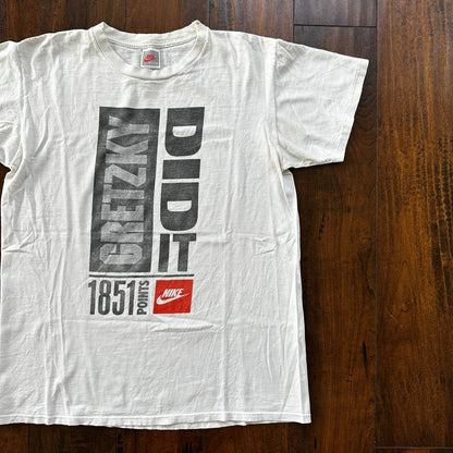 Nike Wayne Gretzky Did It Vintage T Shirt 90s Gray Tag Small Hockey Sports Ice