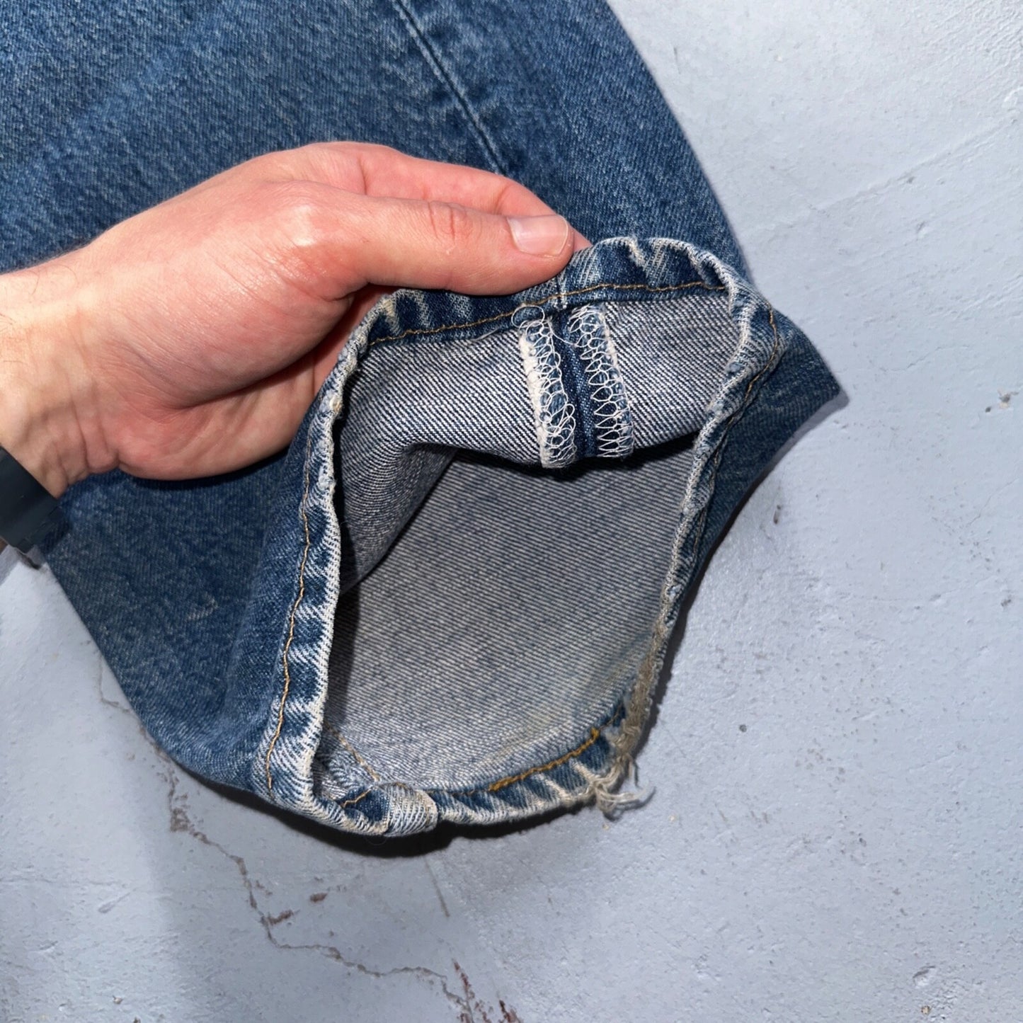 Levis 501 Vintage 90s USA XX Straight Leg Jeans Blue Light Wash 38x34 Act 36x32