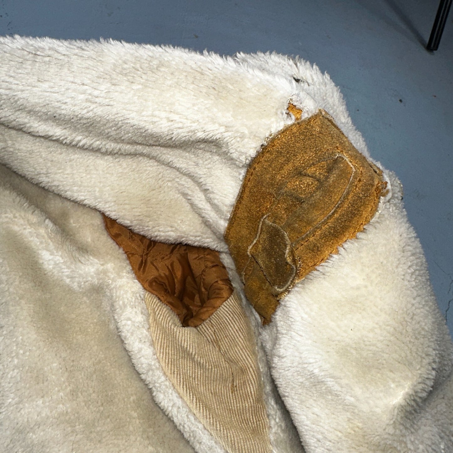 Vintage Suede Grande Bay Rancher Trucker Sherpa Lined Jacket Coat Men's 36