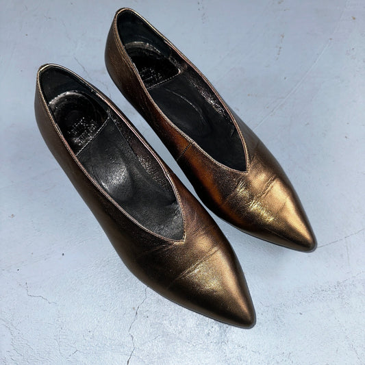 Jeffrey Campbell Women’s 10 Prima Gold Mary Jane Ballet Small Heel Cute