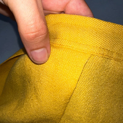 Vintage Marlies Handwebe Tyrol Skirt Yellow Wool Black Lace Trim Austria 50s