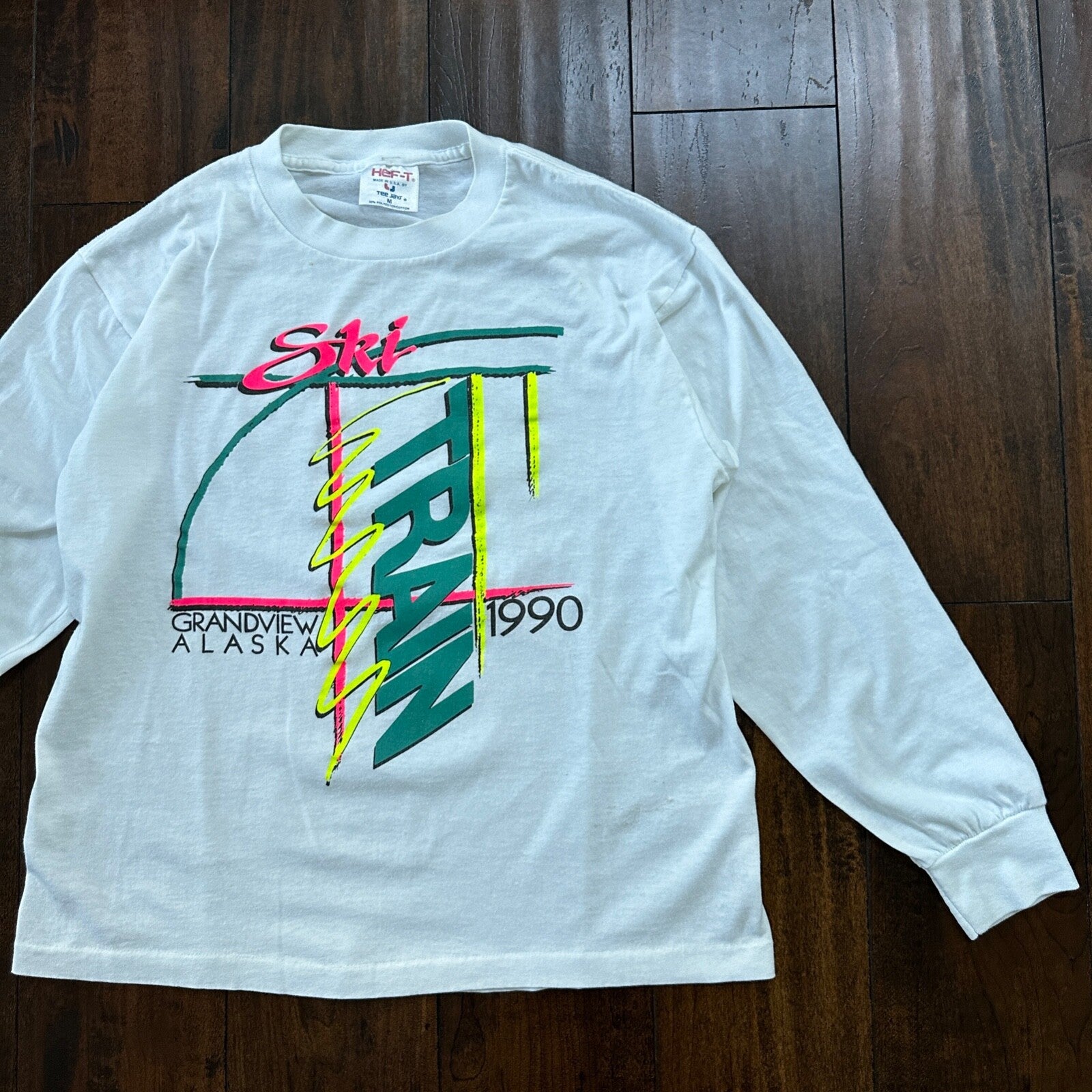 Ski Train 1990 VTG T Shirt 90s Single Stitch Alaska Grandview Long Sleeve Sports