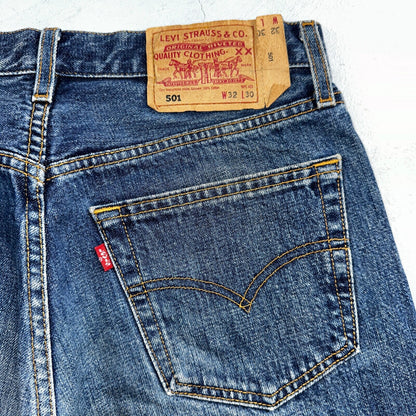 Levis 501 Vintage Y2K Europe Straight Leg Jeans 32x30 90s Med Wash Act 30x29
