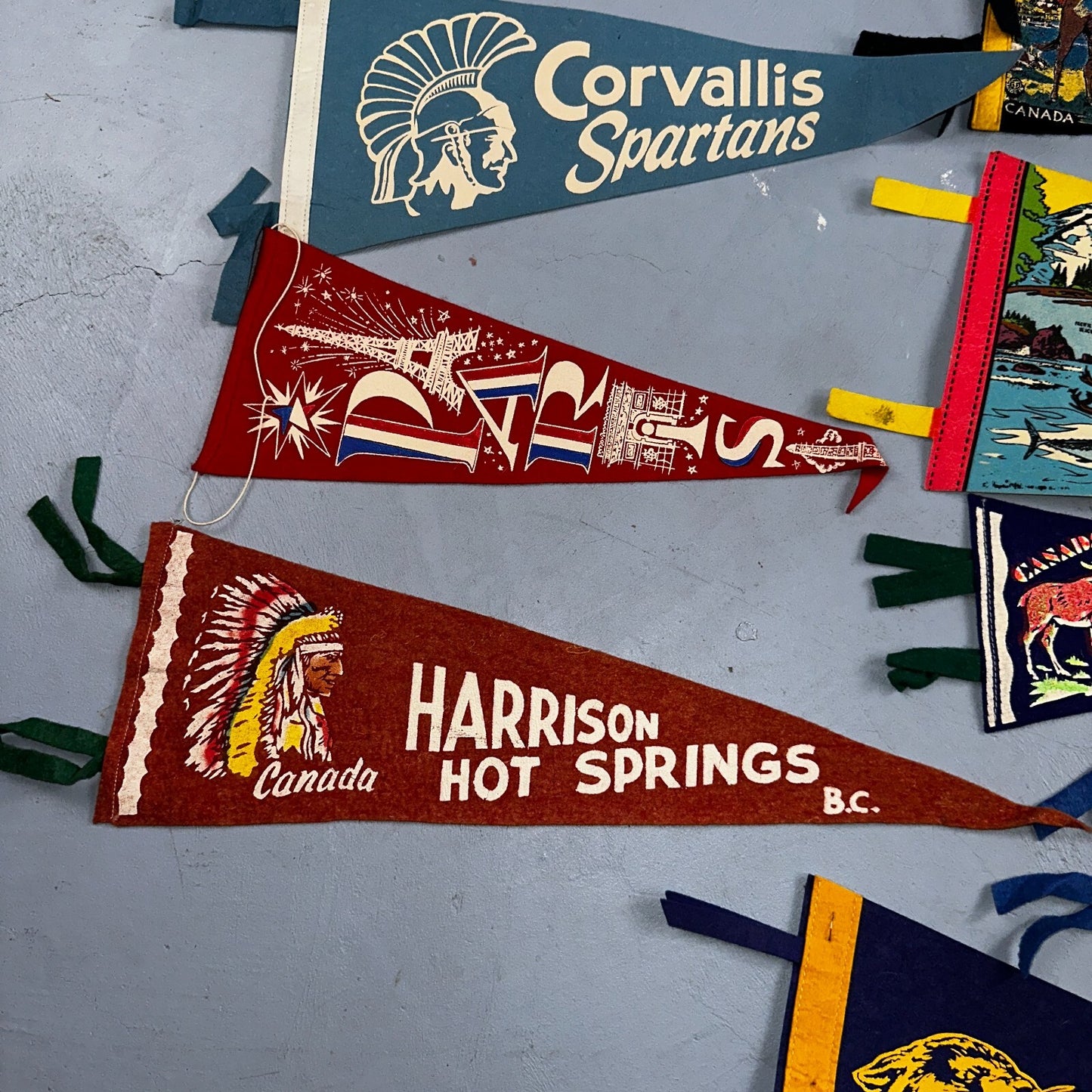 VTG Pennant 1930s 1940s Princeton Collection of 9 Lot Rare Football Antique