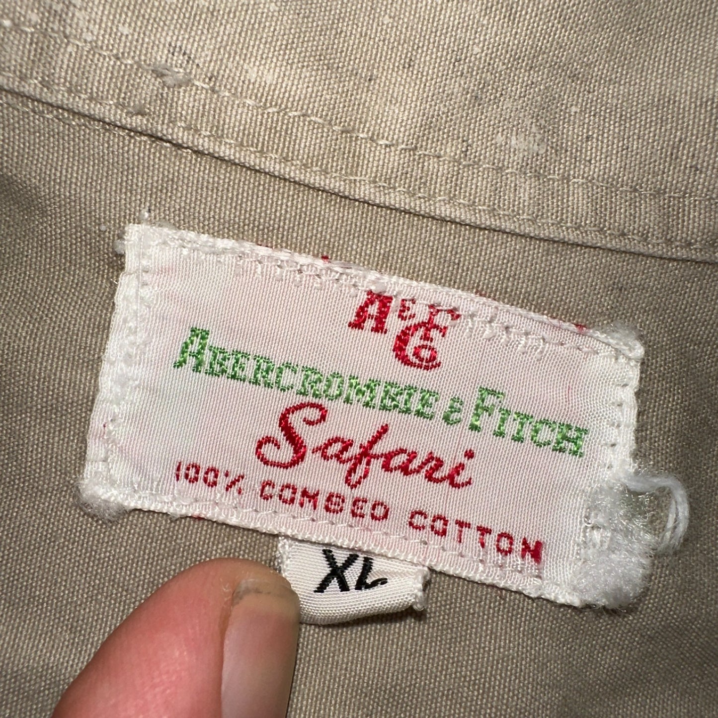 Vintage Abercrombie & Fitch Shirt Mens XL Safari 50s 60s Combed Cotton Hiking