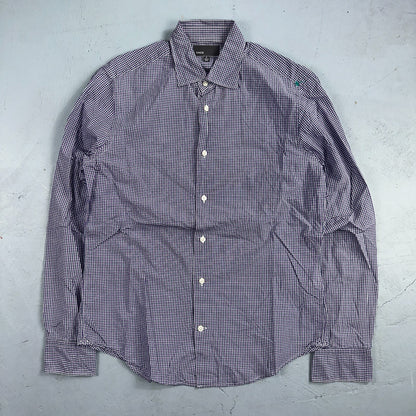 Vince Shirt Mens M Purple Gingham Long Sleeve Button Up Checkerboard