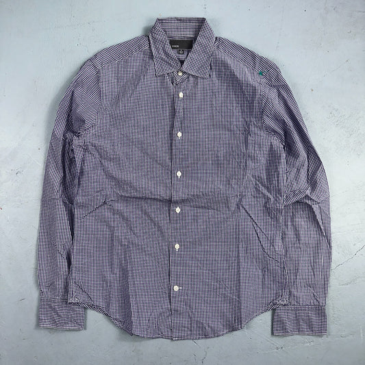 Vince Shirt Mens M Purple Gingham Long Sleeve Button Up Checkerboard