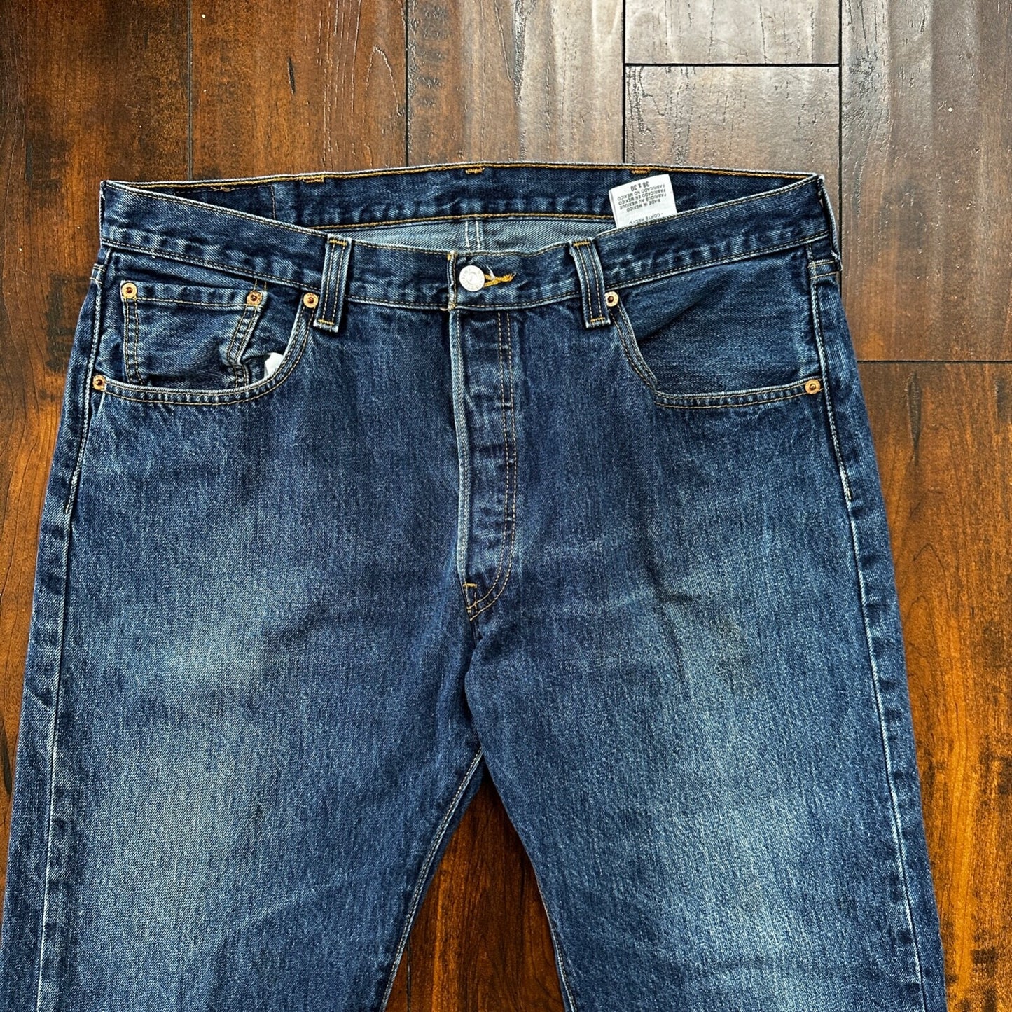 Levis 501 Vintage Y2K Straight Leg XX 2000s Jeans 38x30 Med Wash Act 36x27