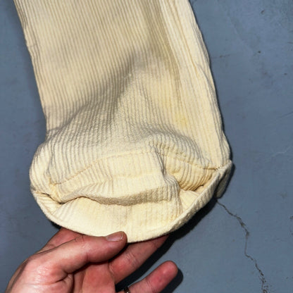 1930s 1940s Pants Mens 27 Yellow Corduroy Chino Straight Pockets Palm Beach Suit