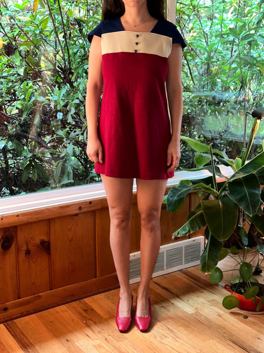 Vintage 60s Sears JR BAZAAR Flag Hearts Prairie Dress Cottagecore Victorian 15