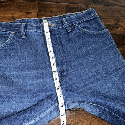 Vintage 1970s Rustler Blue Jeans Mens 36x32 (33x30) Made USA Talon Zipper 70s