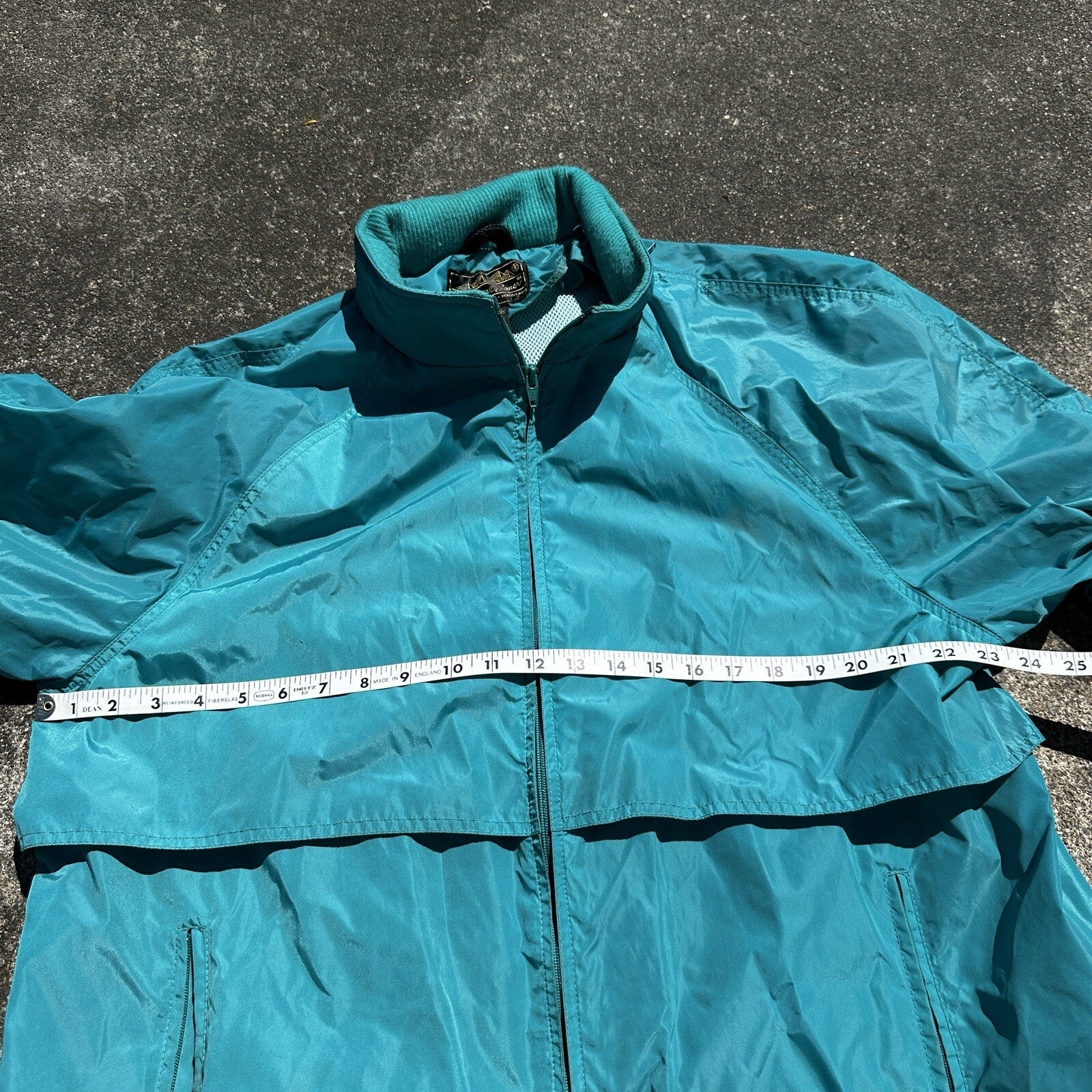 Eddie Bauer XL Blue Rain Jacket Mens Full Zip Outdoor Hike Vintage 1990s 90s