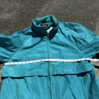 Eddie Bauer XL Blue Rain Jacket Mens Full Zip Outdoor Hike Vintage 1990s 90s