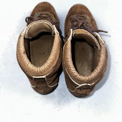 Dunham Waffle Stompers Brown Suede Leather Hiking Boots VTG Italy Size 7.5