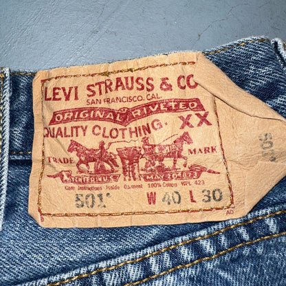 Levis 501 Vintage 90s XX Straight Leg Jeans Y2K Light Wash 40x30 Act 37x30