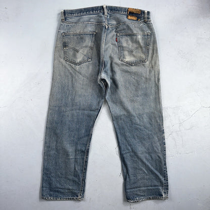 Levis 501 VTG 70s SS Redline Selvedge Jeans XX Med Wash Thrashed Act 35x26