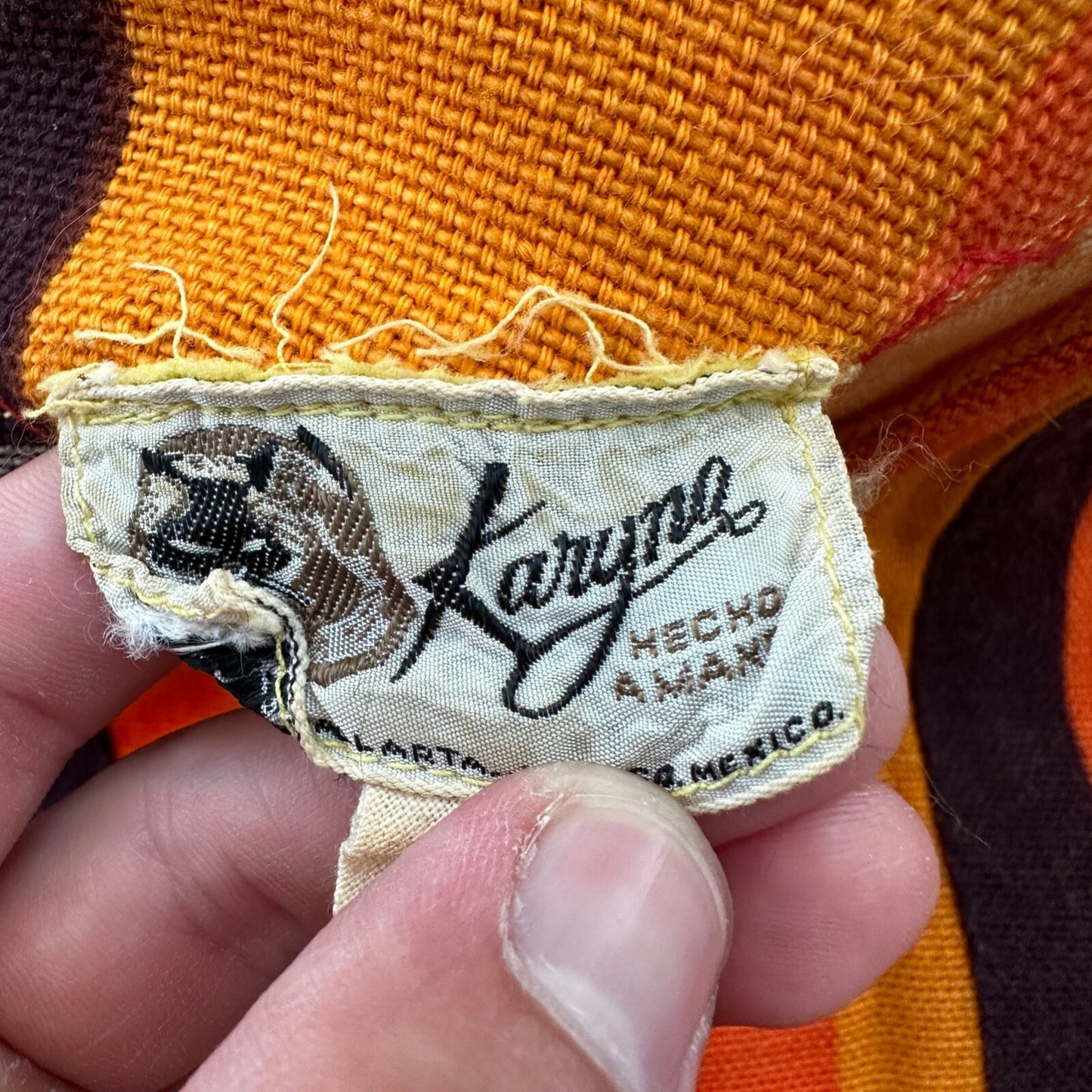 VTG 1960s Rockabilly Womens Dress Summer Skirt 60s 70s Top Orange Mexico Stripe