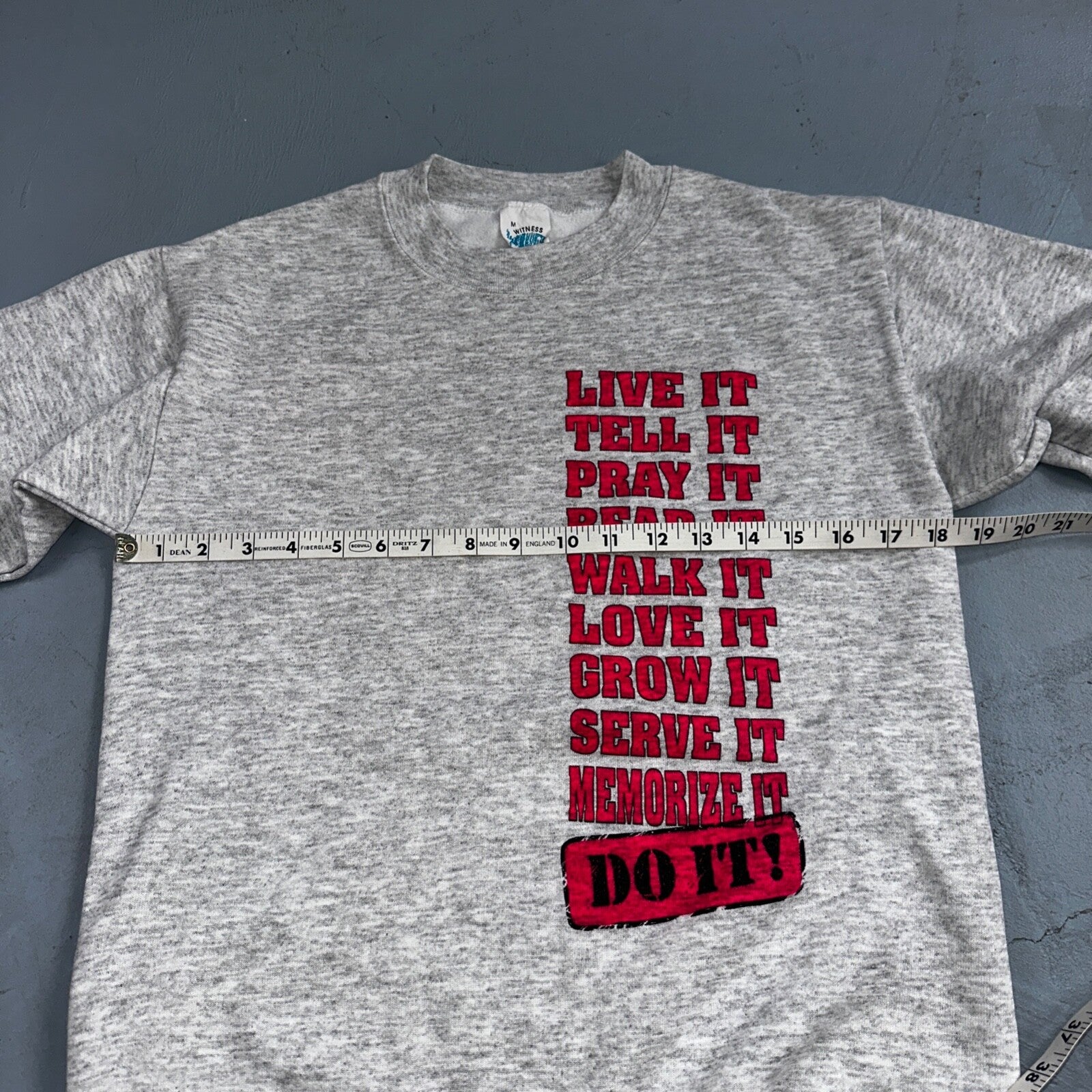 Do It Gods Way Sweatshirt 90s VTG Crewneck Gray Jesus 1992 Rare Love Pray