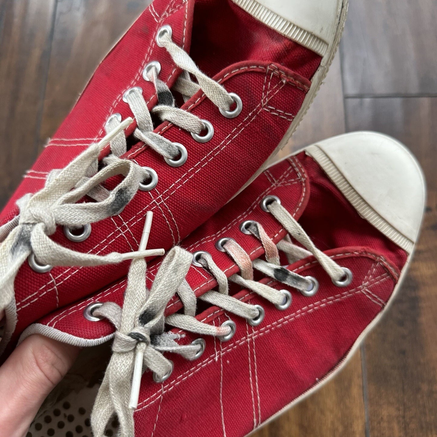 Vintage 60s 50s CONVERSE Chuck Taylor All Star Blue Label RED 10 Low RARE USA