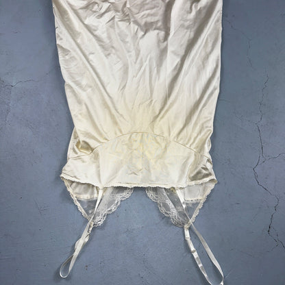 Vintage 1970s Kayser Lingerie Slip Dress Sleepwear Full Sweep Nightgown Lace 70s