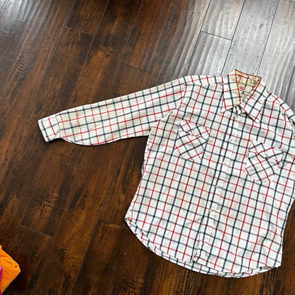 Vintage Levis Shirt Mens XL Red Blue Plaid Button Up White Tab 80s 90s 1980s