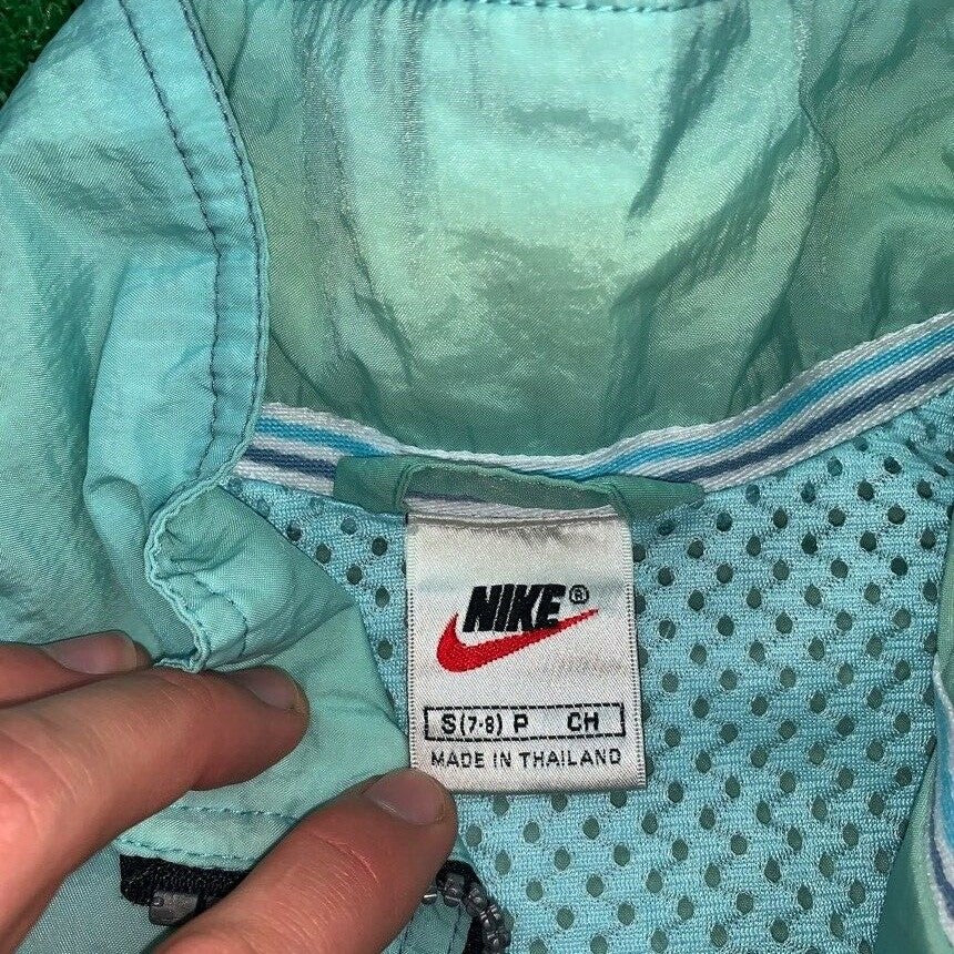 Vintage Nike Windbreaker Womens Jacket Teal 90s Running Cool Track Cute Blue 