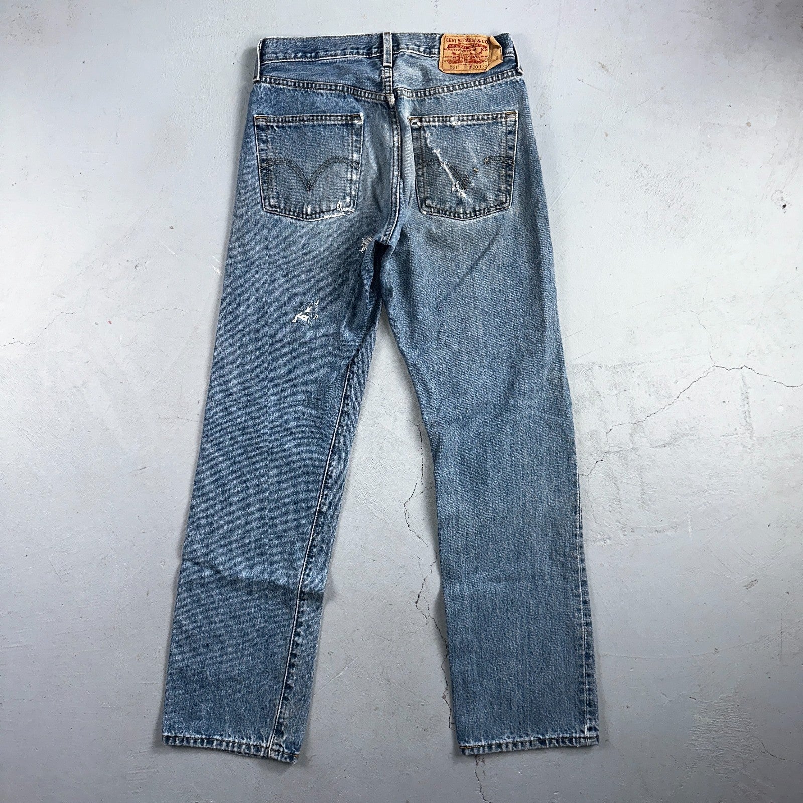 Levis 501 Vintage Y2K 90s XX Straight Leg Jeans Blue Light Wash 30x32 Act 29x31