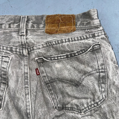 Levis 501 Vintage 80s USA XX Straight Leg Jeans Gray Acid Wash 27x32 Act 26x31
