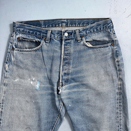 Levis 501 Vintage 80s Redline Selvedge USA XX Jeans Light Wash 36x36 Act 33x32