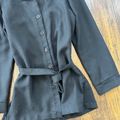 Vintage 90s DonnKenny Cardigan Sweater Jacket Black Bell Sleeves M Button Up