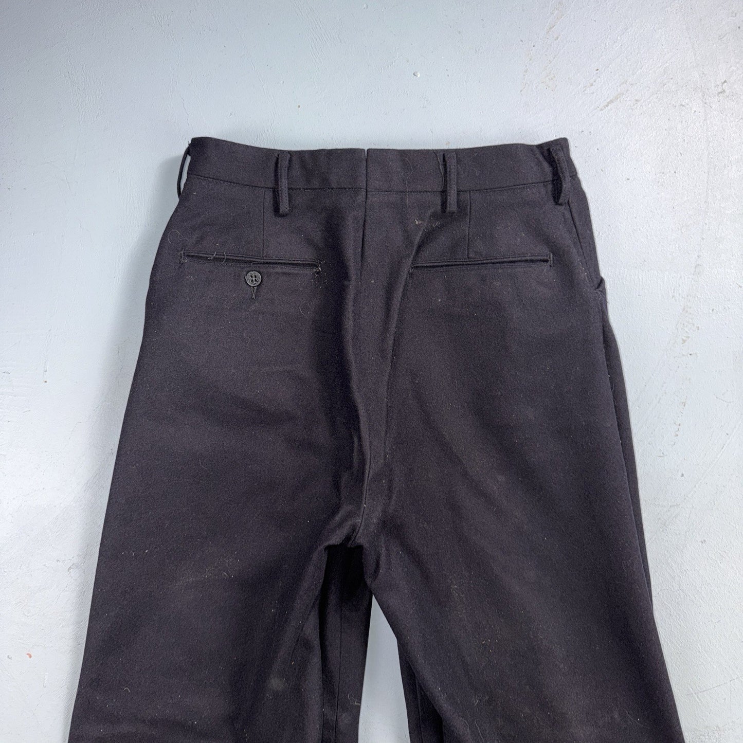 VTG 40s WWII US Naval Clothing Factory Wool Sailor Pants Navy 30L Bell Bottoms