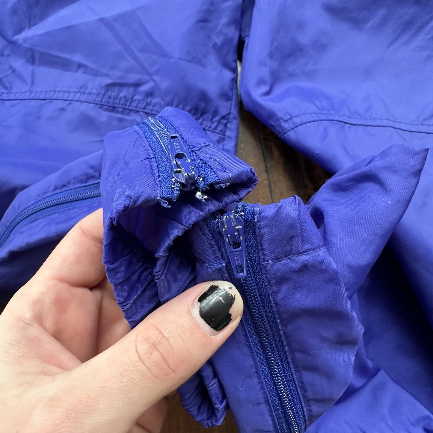 Nike Vintage 90s Gray Tag Windpants Track Pants Ankle Zip Unlined Purple M