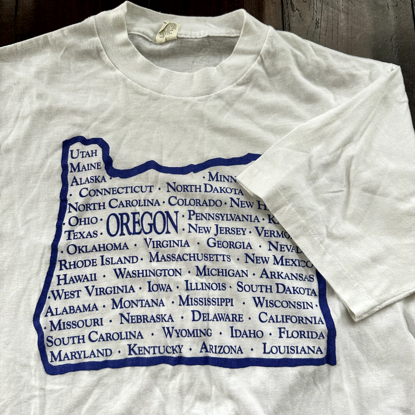 Oregon Trail West Map Vintage T Shirt Single Stitch State USA Cool 80s