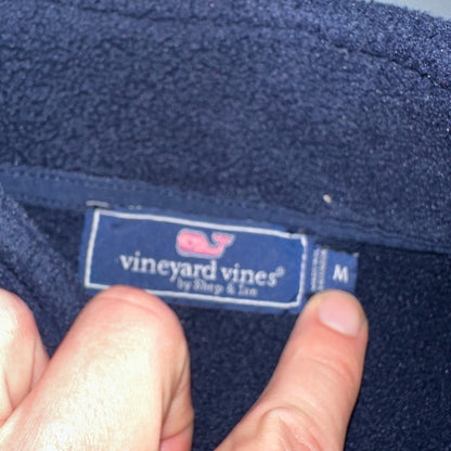 Vineyard Vines Vineyard Navy Quarter Zip Fleece Lined Mountain Sweater - Size M