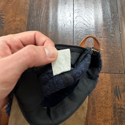 Pendleton Sport Hat Fleece Suede Flap Camp Navy USA Made Vtg 90s