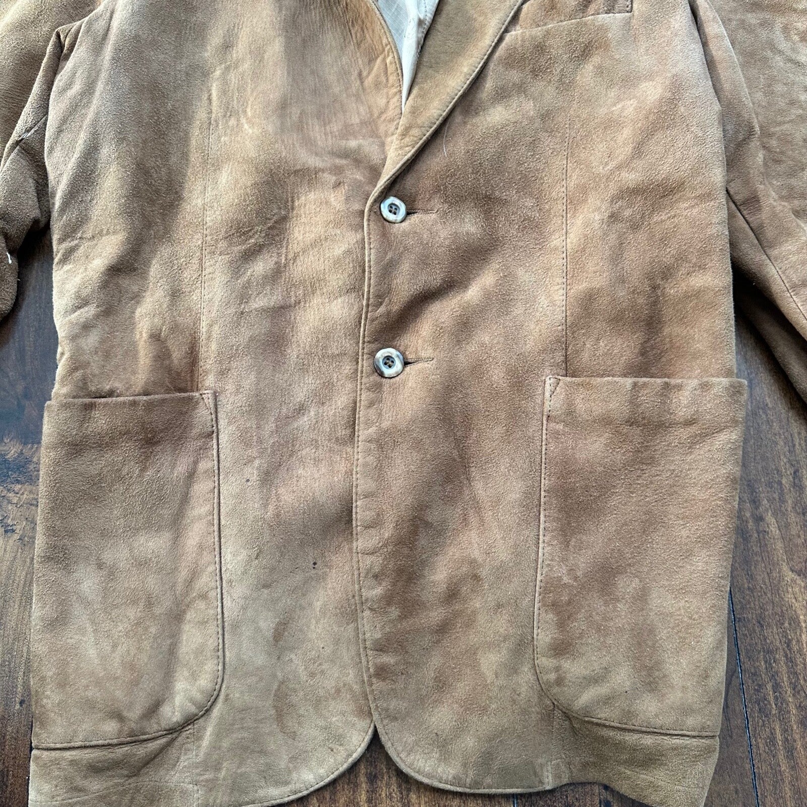 Remy Vintage Brown Suede Leather Jacket Blazer 42 80s 70s Winter Cool Rockabilly