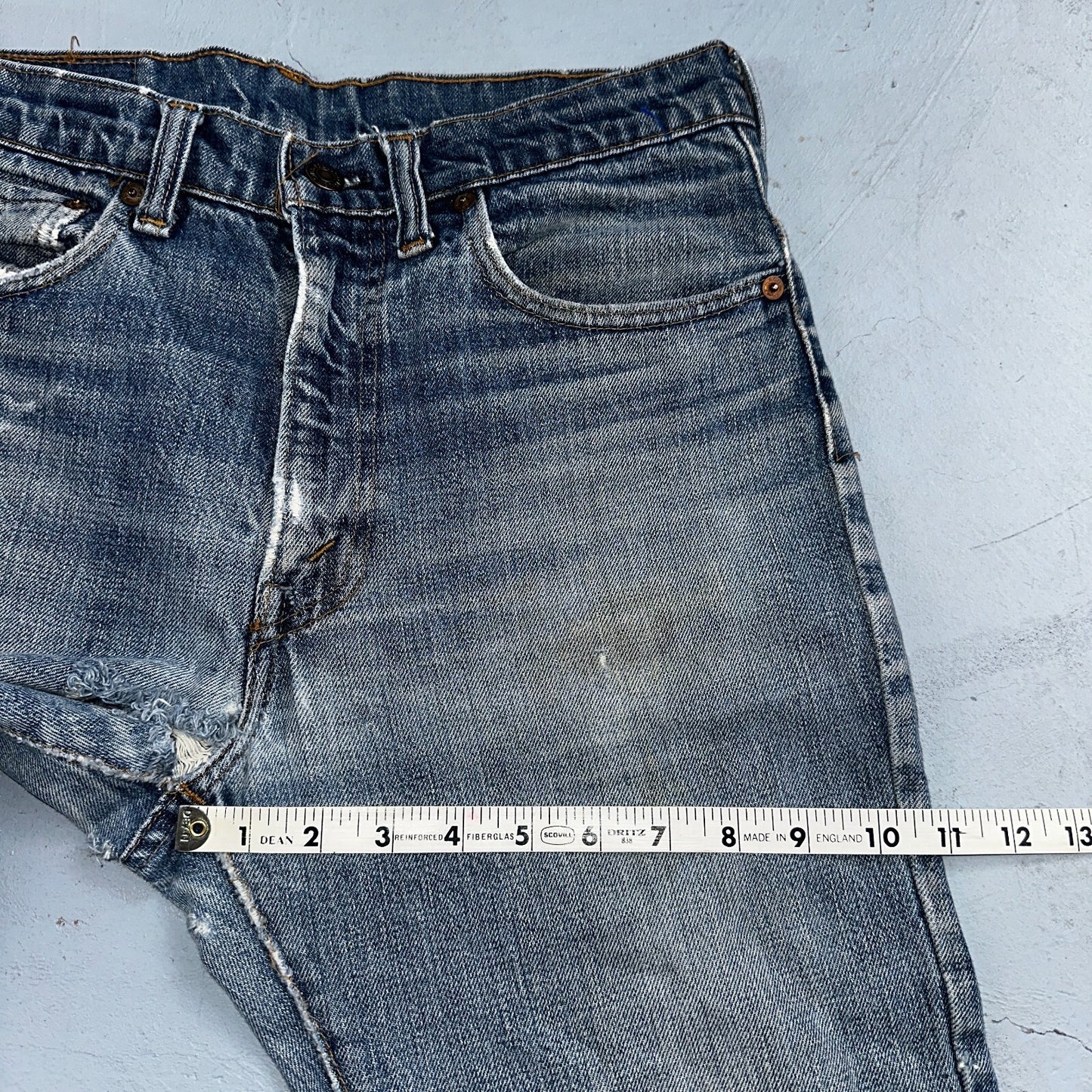 Levis 517 Vintage 70s SS USA Red Tab Bootcut Flare Blue Jeans Talon Act 29x32