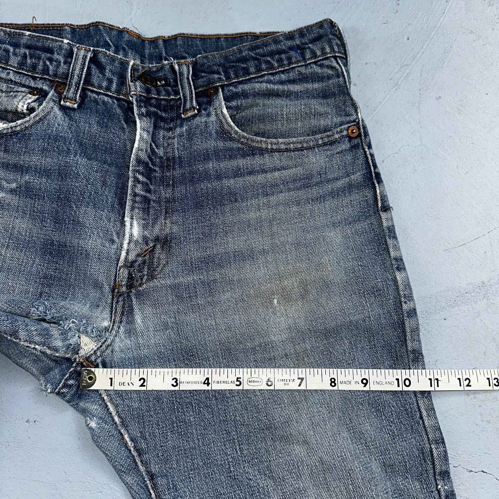 Levis 517 Vintage 70s SS USA Red Tab Bootcut Flare Blue Jeans Talon Act 29x32