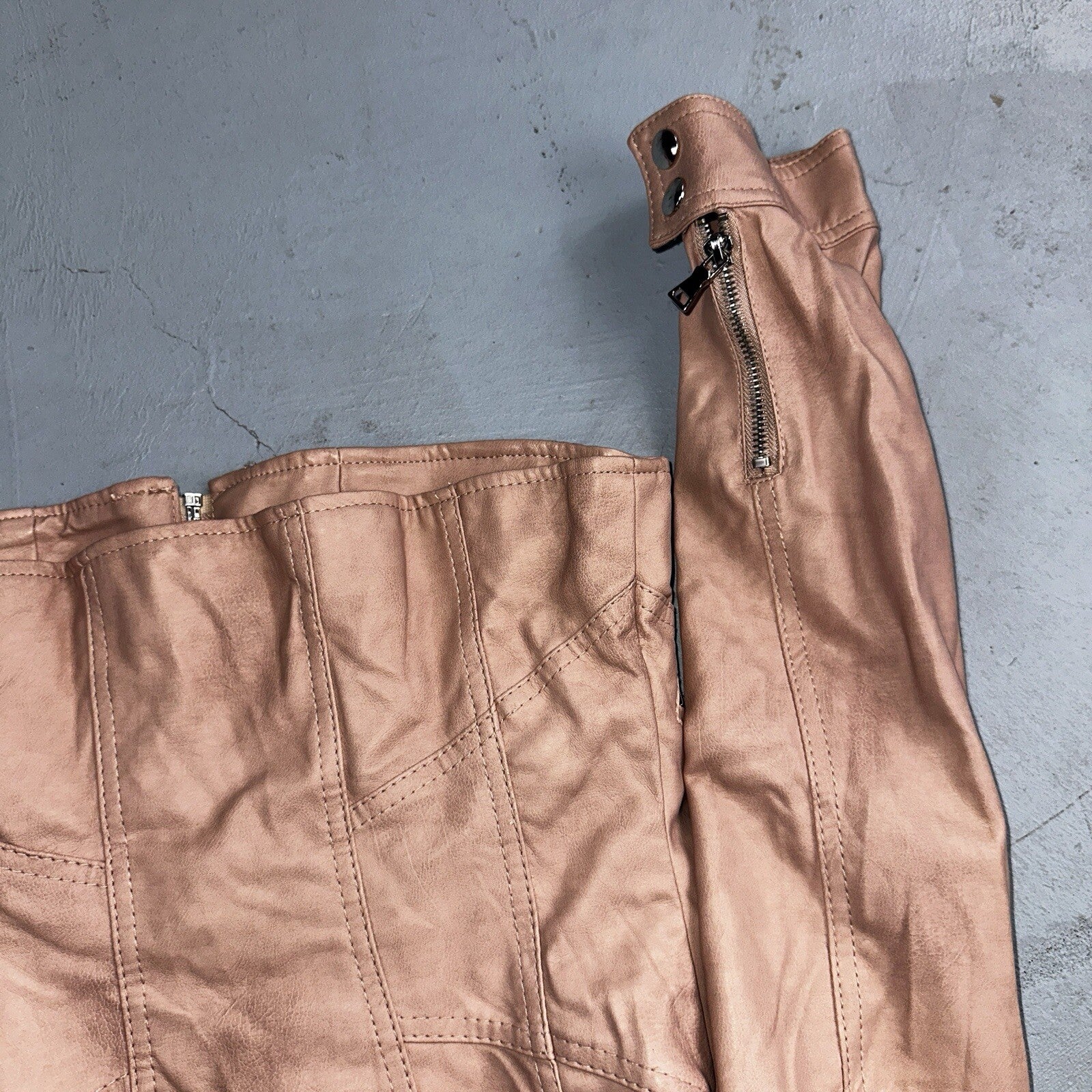 Black Rivet Women's Leather Jacket S Pink Moto Biker Zippered Baddie Biker