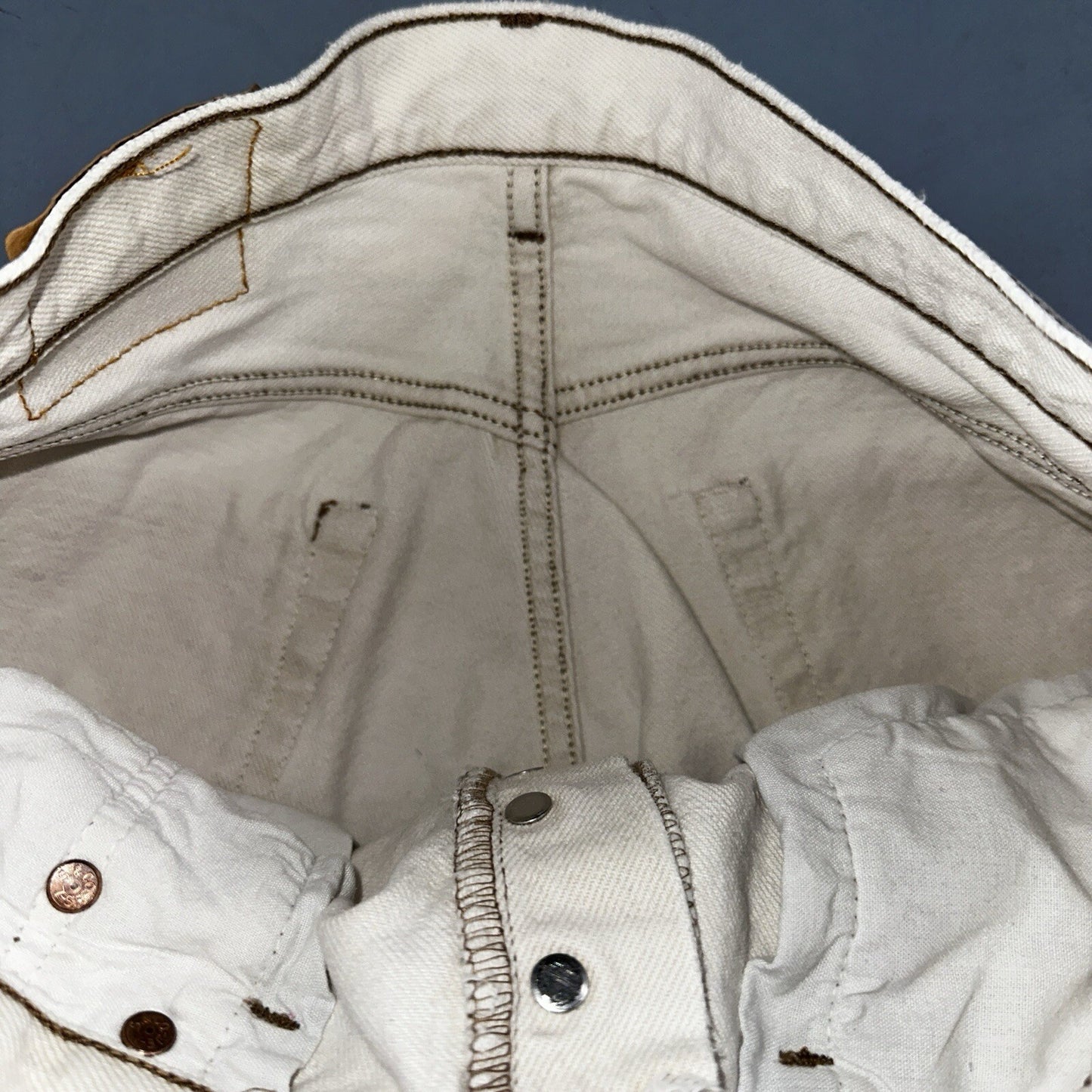 Levis 501 Vintage 90s USA XX Straight Leg Jeans White Stained 32x34 Act 30x33