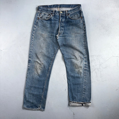 Levis 501 VTG 70s SS Redline Selvedge Jeans XX Med Wash 35x32 Act 32x28