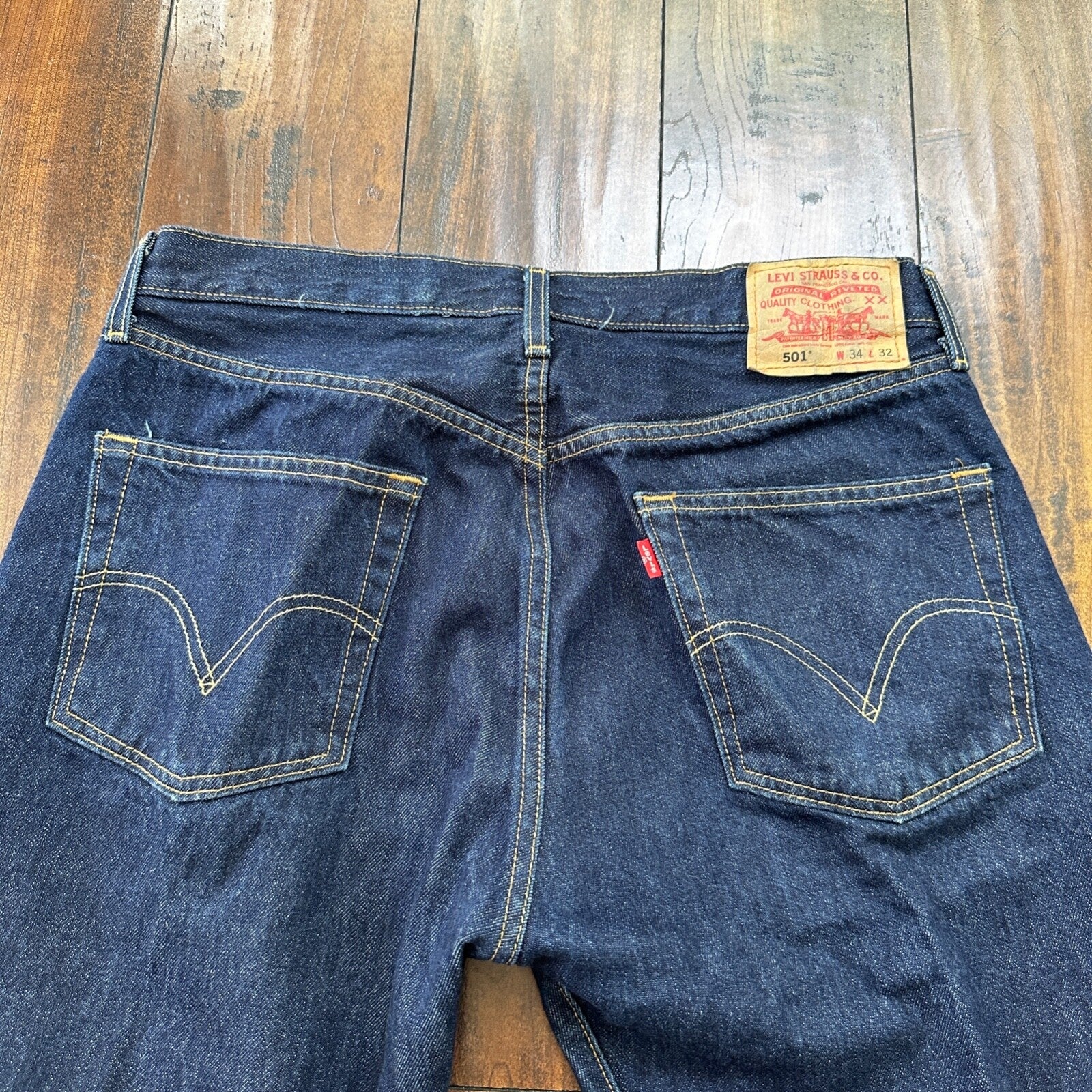 Levis 501 Vintage Y2K Straight Leg XX 2000s Jeans 34x32 Dark Wash Act 33x31