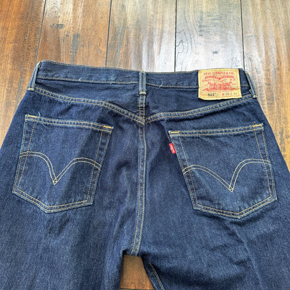 Levis 501 Vintage Y2K Straight Leg XX 2000s Jeans 34x32 Dark Wash Act 33x31